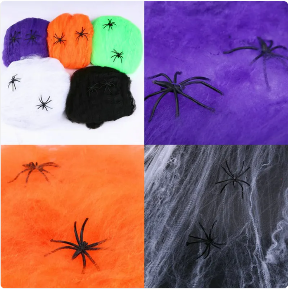 Halloween Spider Web Cotton Decoration for Haunted House & Party