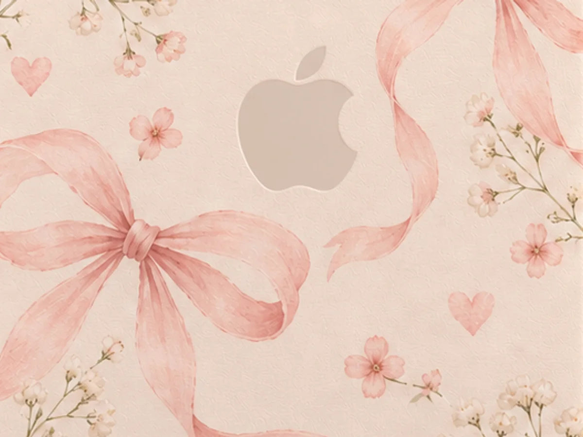 Ballet Bow iPhone Duo case in Blush, the print up close