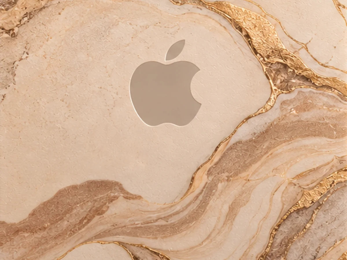 Desert Marble iPhone Duo case in Oat, the print up close